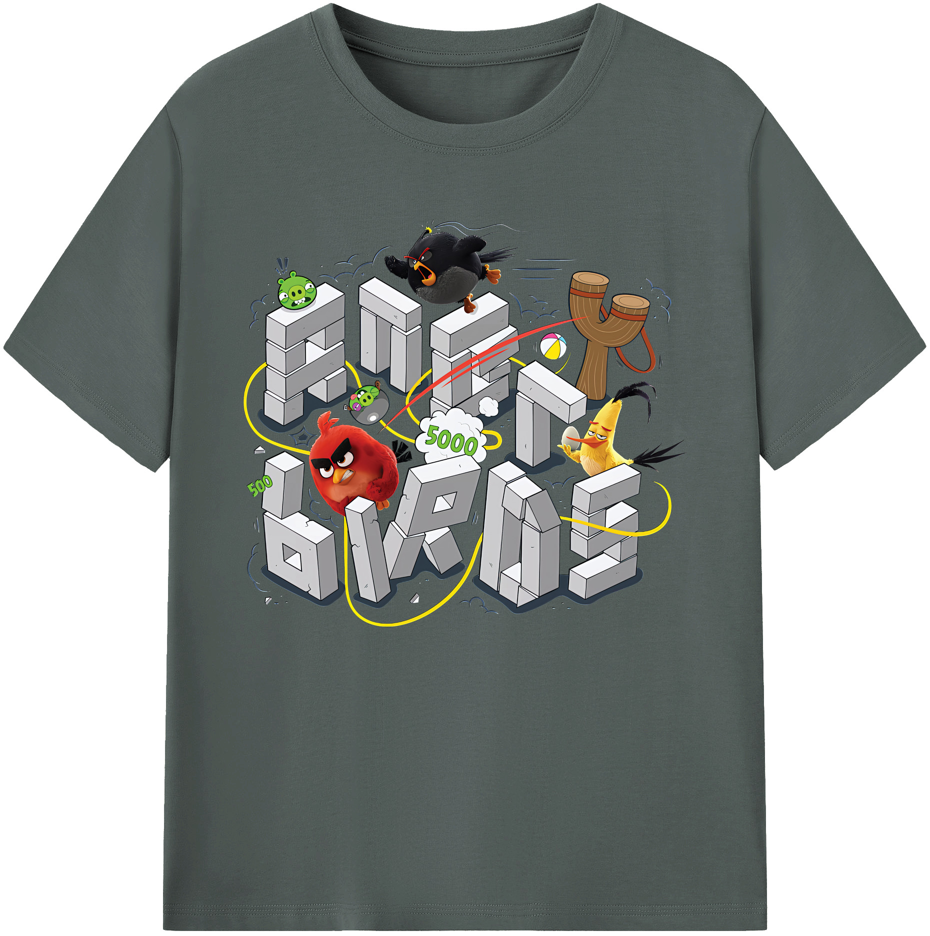 （画像用） Angry Birds アングリーバード 綿100％ メンズ半袖Tシャツ｜肌触りやわらか＆通気性
